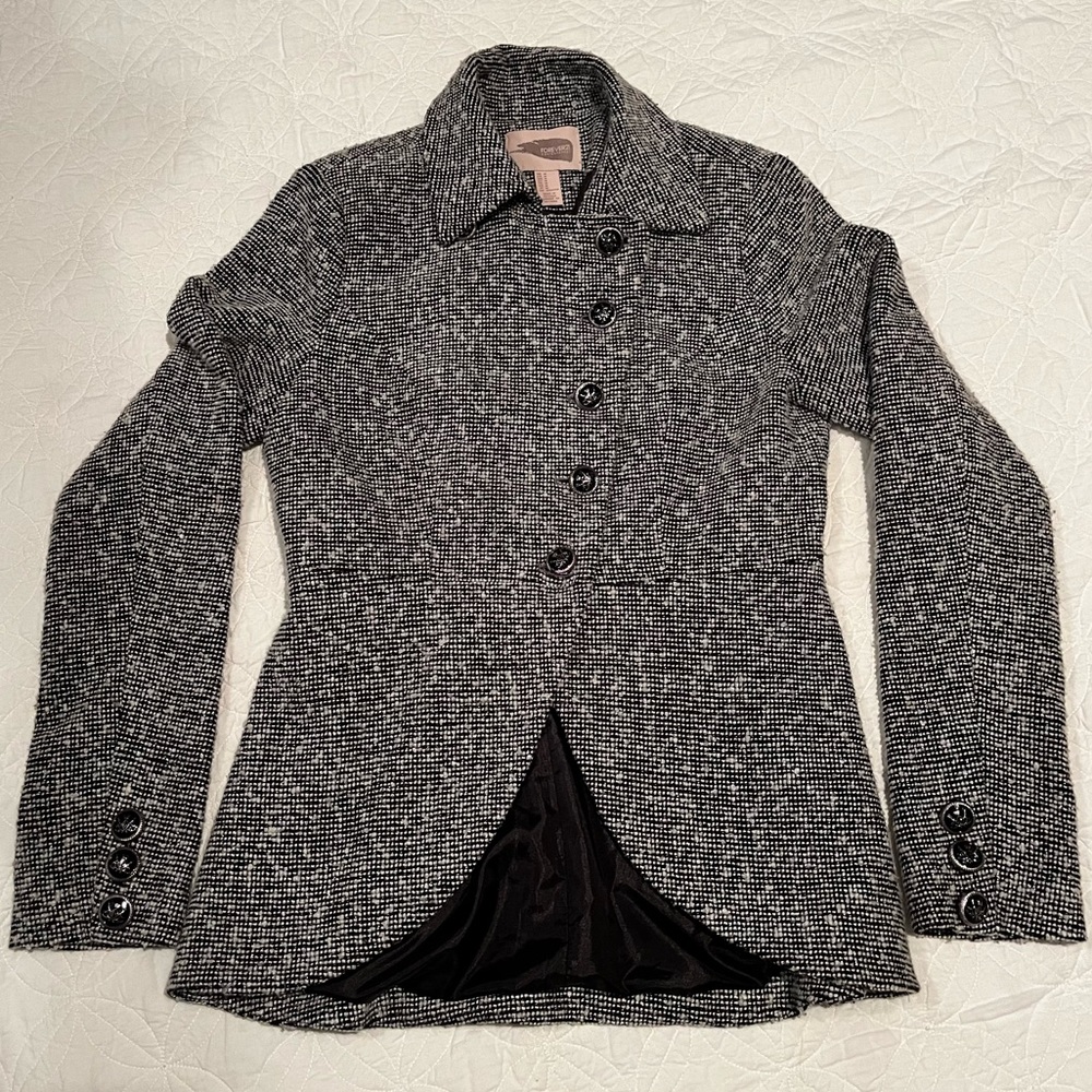 Forever 21 Tweed Asymmetrical Blazer Ladies